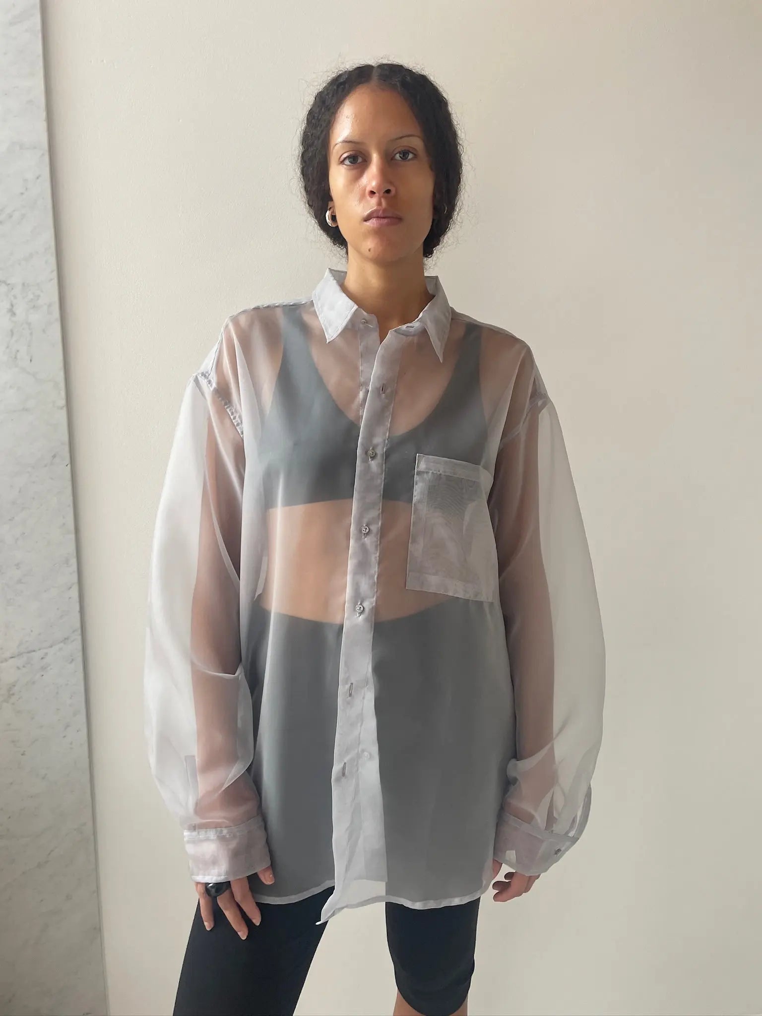 Organza Big Button Up, Oyster GIL RODRIGUEZ